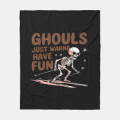 Ghouls haben nur Spaß zu Halloween und Herbst Fleecedecke (Vorderseite)
