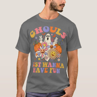 Ghouls haben Spaß Blumenghost Boo Pumpkin Groovy H T-Shirt