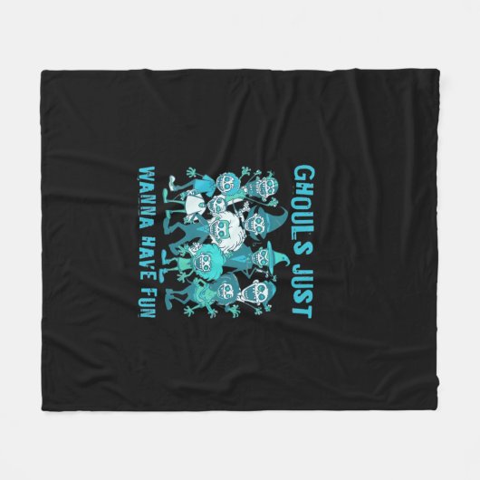 Ghouls haben Spaß - Spooky Design Grafik Fleecedecke (Vorderseite (Horizontal))