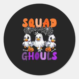 Ghouls Halloween-Truppe drei süße Enten Cosplay Runder Aufkleber