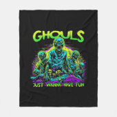 Ghouls Just Wanna Fun - Halloween Sloth Design Fleecedecke (Vorderseite)