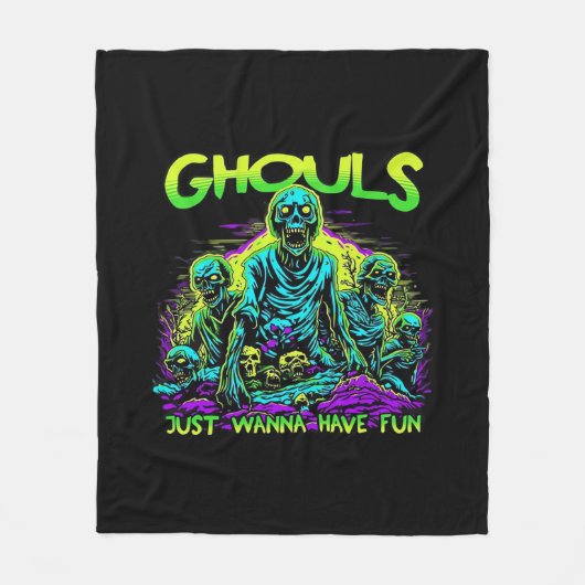 Ghouls Just Wanna Fun - Halloween Sloth Design Fleecedecke (Vorderseite)