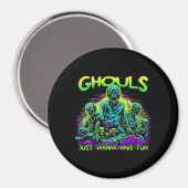 Ghouls Just Wanna Fun - Halloween Sloth Design Magnet (Vorderseite/Rückseite)