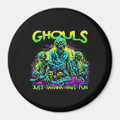 Ghouls Just Wanna Fun - Halloween Sloth Design Magnet (Vorne)
