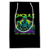 Ghouls Just Wanna Fun - Halloween Sloth Design Mittlere Geschenktüte (Vorderseite)