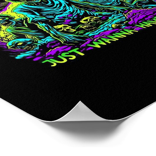 Ghouls Just Wanna Fun - Halloween Sloth Design Poster (Ecke)