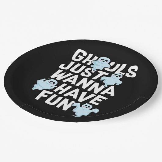 Ghouls Just Wanna haben Spaß beim Design von Funny Pappteller (Schrägansicht)