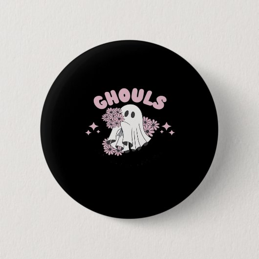 Ghouls Just Wanna haben Spaß Halloween Art Basic S Button (Vorderseite)