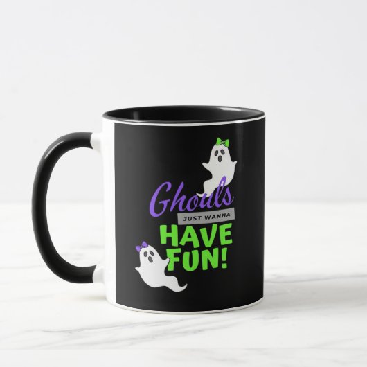 Ghouls just wanna haben Spaß lustigen Herbst Tasse (Links)