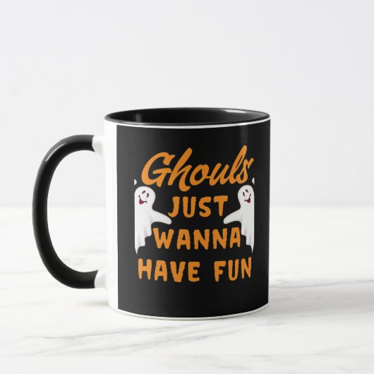 Ghouls just wanna haben Spaß lustigen Herbst Tasse (Links)