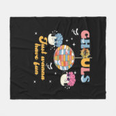 Ghouls Just Wanna haben Spaß Retro Groovy Hallowee Fleecedecke (Vorderseite (Horizontal))