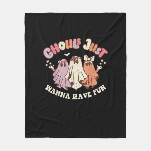 Ghouls just wanna haben Spaß Retro Halloween Groov Fleecedecke (Vorderseite)