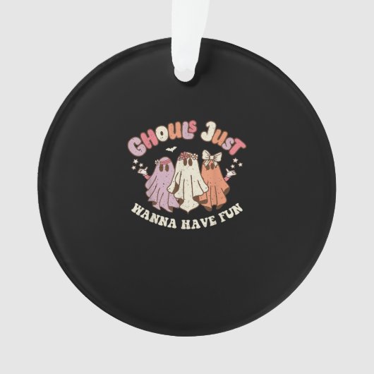 Ghouls just wanna haben Spaß Retro Halloween Groov Ornament (Vorderseite)