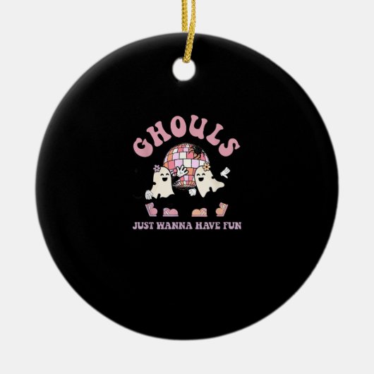 Ghouls just wanna haben Spaß Retro-Halloween-Party Keramik Ornament (Vorne)