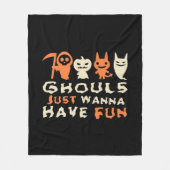 Ghouls Just Wanna haben Spaß Sloth Halloween Fleecedecke (Vorderseite)