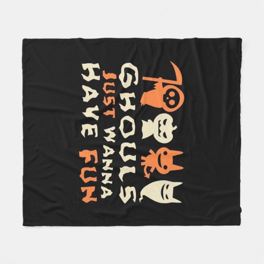 Ghouls Just Wanna haben Spaß Sloth Halloween Fleecedecke (Vorderseite (Horizontal))