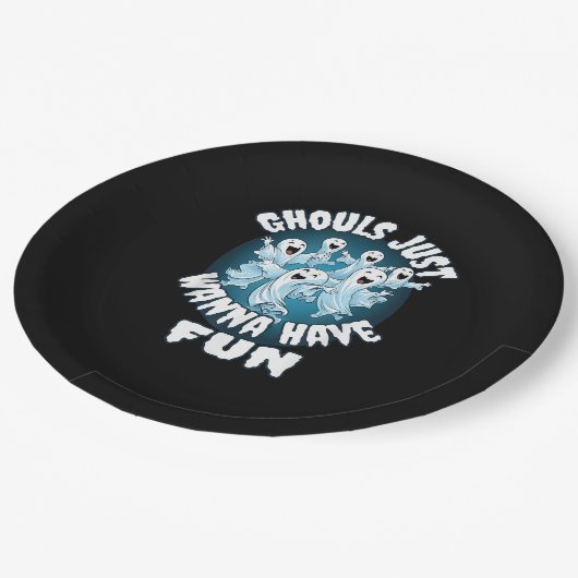 Ghouls Just Wanna haben Spaß Sloth Halloween Pappteller (Schrägansicht)