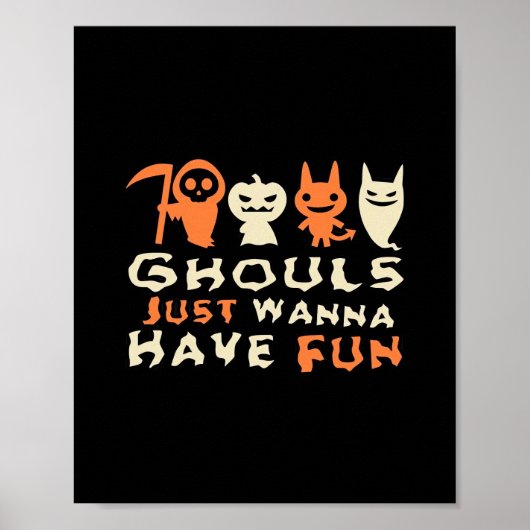 Ghouls Just Wanna haben Spaß Sloth Halloween Poster (Vorne)