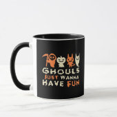 Ghouls Just Wanna haben Spaß Sloth Halloween Tasse (Links)