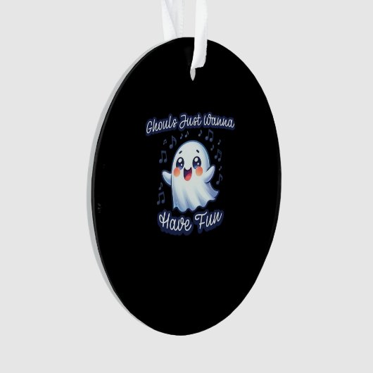 Ghouls Just Wanna haben Spaß Sloth & Slogan Ornament (Vorderseite)