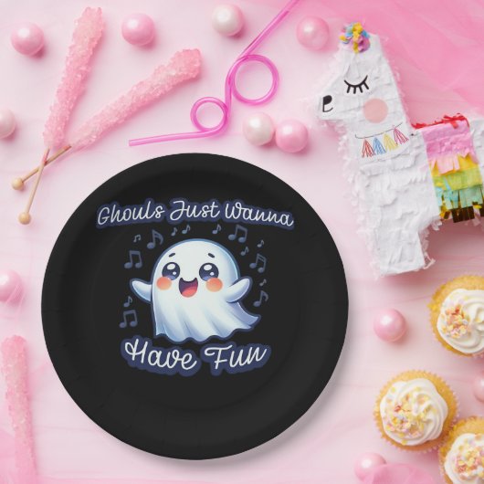 Ghouls Just Wanna haben Spaß Sloth & Slogan Pappteller (Party)