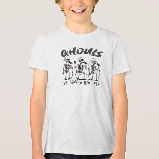 Ghouls Just Wanna Have Fun – Halloween Design Tri-Blend Shirt (Vorderseite)