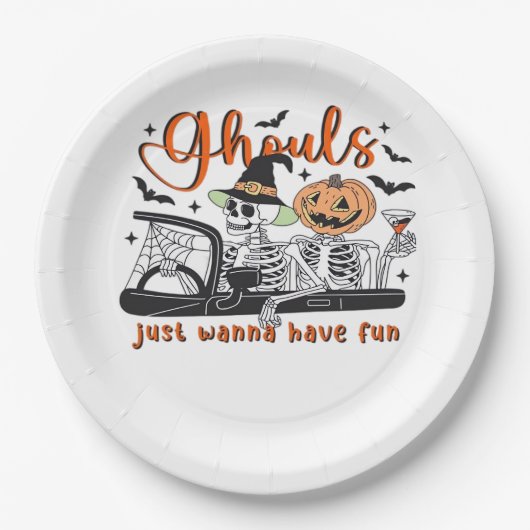 Ghouls just wanna have fun - Halloween Skelette D Pappteller (Vorderseite)