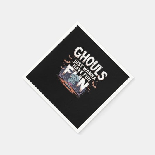 Ghouls just wanna have fun - Halloween-Zitat Serviette (Ecke)