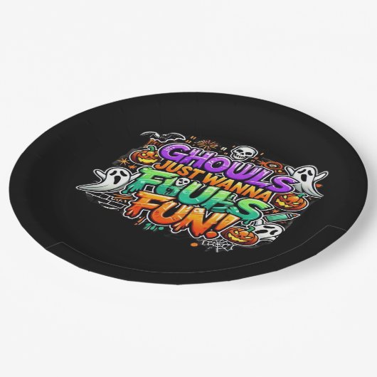 Ghouls just wanna have fun - Herbst-Ghouls Pappteller (Schrägansicht)