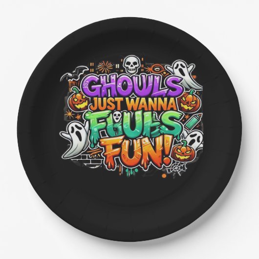 Ghouls just wanna have fun - Herbst-Ghouls Pappteller (Vorderseite)