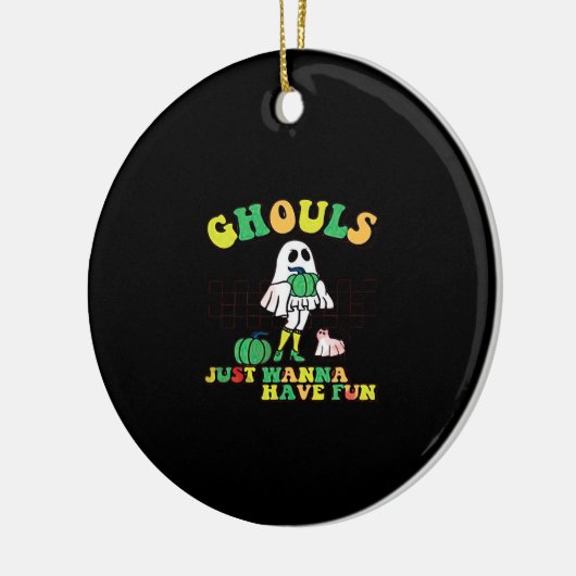 Ghouls just wanna Have Fun - Retro Halloween Gesch Keramik Ornament (Links)