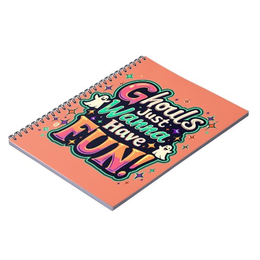 Ghouls just wanna have Fun - Retro Halloween Vibes Notizblock (Linke Seite)