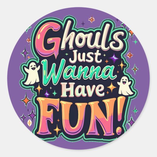 Ghouls just wanna have Fun - Retro Halloween Vibes Runder Aufkleber (Vorderseite)