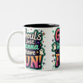 Ghouls just wanna have Fun - Retro Halloween Vibes Zweifarbige Tasse (Links)