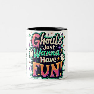 Ghouls just wanna have Fun - Retro Halloween Vibes Zweifarbige Tasse