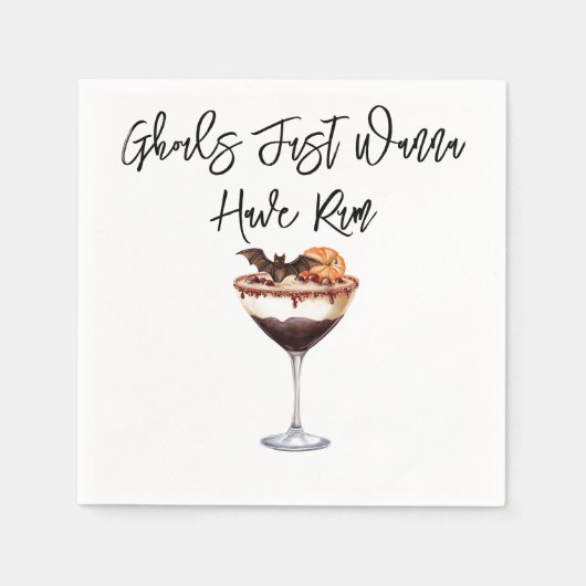 "Ghouls just wanna have Rum" Papier Napkin Serviette (Vorderseite)