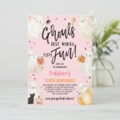 Ghouls Just Wanna Pink Halloween Party Einladung (Stehend Vorderseite)