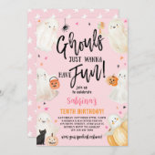 Ghouls Just Wanna Pink Halloween Party Einladung (Vorne/Hinten)