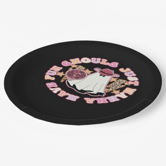 Ghouls Just Wanna Spaß haben (Western Stil Hallowe Pappteller (Schrägansicht)