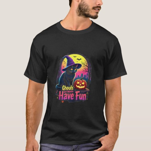 Ghouls Just Wanna Spaß Halloween Frauen Katze Wit T-Shirt (Vorderseite)