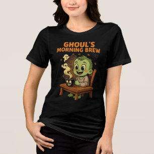 Ghoul's Morning Brew Halloween Coffee Lovers Tri-Blend Shirt