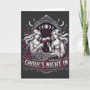 Ghouls Nacht mit Gruselwein Tarot Halloween-Party Karte