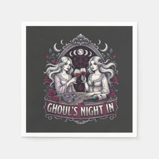 Ghouls Nacht mit Gruselwein Tarot Halloween-Party Serviette