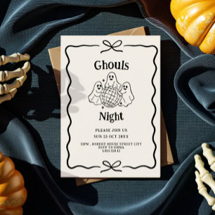 Ghouls Night Doodle Halloween-Party-Einladung Einladung