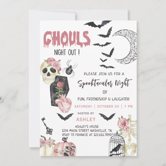 Ghouls Night Out Halloween-Party Einladung (Vorderseite)