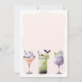 Ghouls Night Out Wasserfarben Cocktails Halloween Einladung (Rückseite)