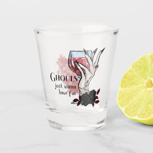 Ghouls nur Wanna haben Spaß Halloween Schnapsglas (Vorderseite)
