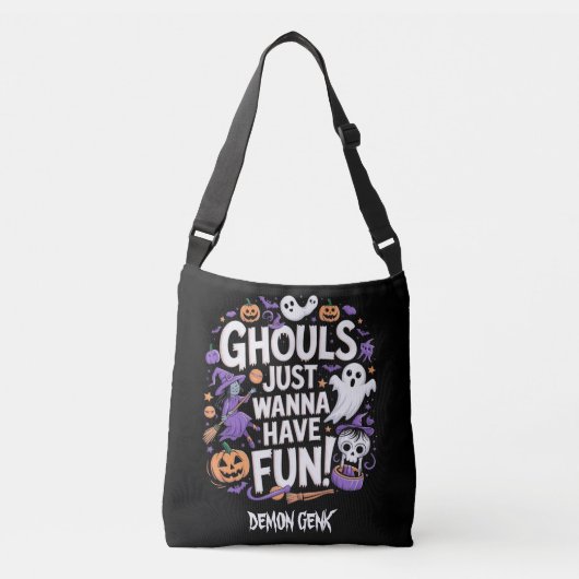 Ghouls nur Wanna haben Spaß Halloween-Tasche Tragetaschen Mit Langen Trägern (Vorderseite)
