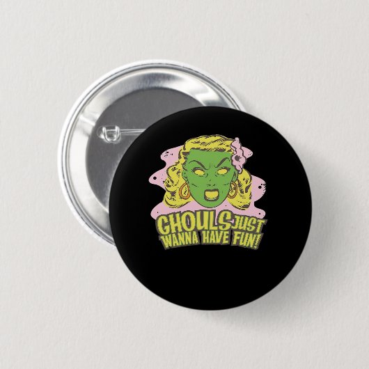 Ghouls nur Wanna haben Spaß Lazy Sloth Button (Vorne & Hinten)