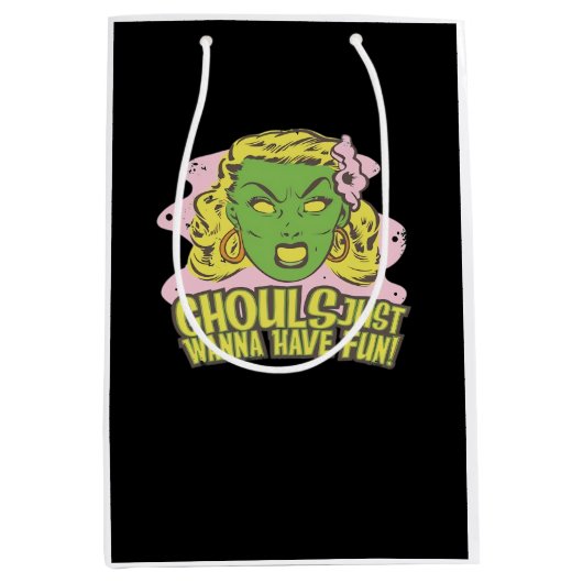 Ghouls nur Wanna haben Spaß Lazy Sloth Mittlere Geschenktüte (Vorderseite)